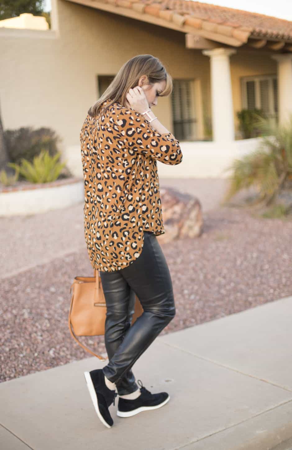 leopard-black-leather-pants