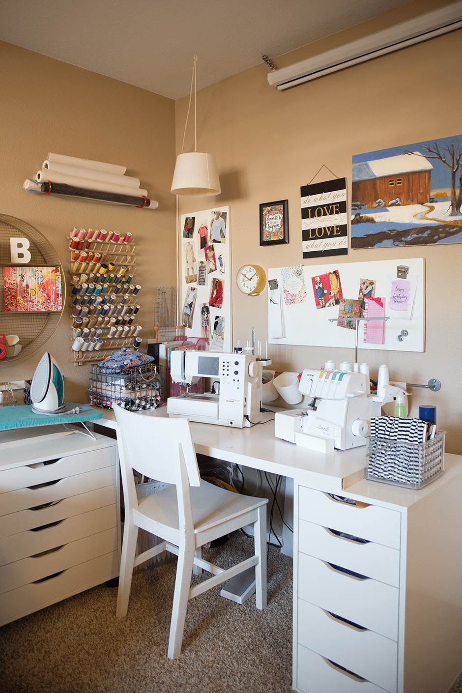 small sewing space with sewing machines