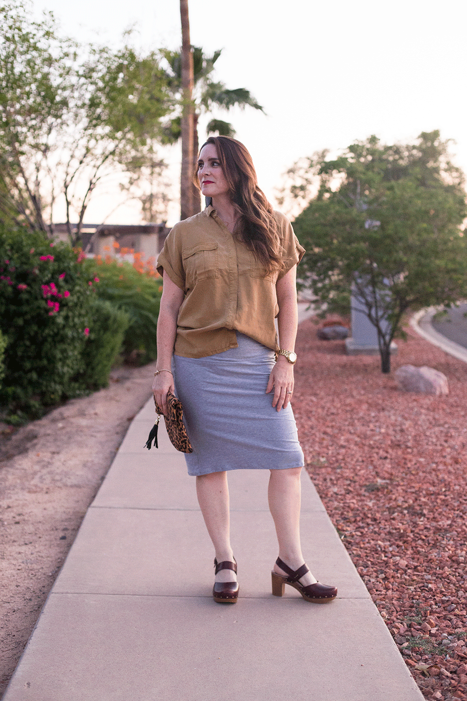 Knit pencil skirts are one of the comfiest, most easy-to-wear staples in my closet and the best part is that they're a breeze to sew! If you're looking for an easy sew skirt project, this is it, even if you don't have a lot of experience sewing with knits! Read on for details about how I created this knit pencil skirt.
