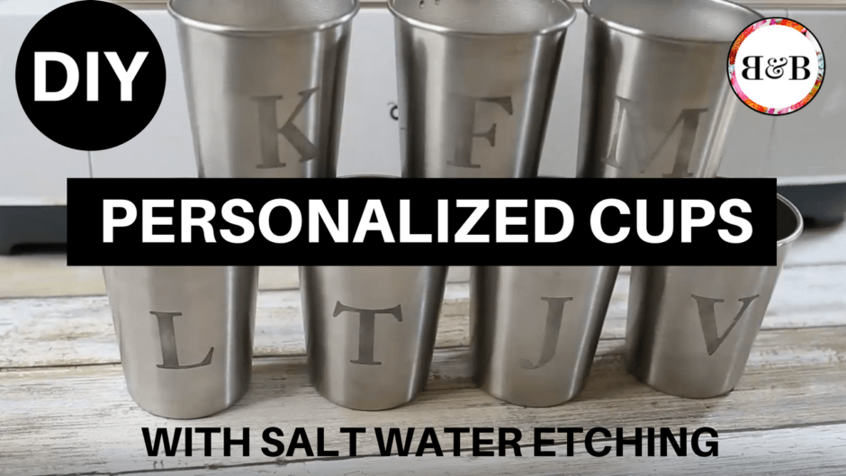 Stop the water cup madness! Etch stainless steel cups for each of your family members and wash only one cup per person! 