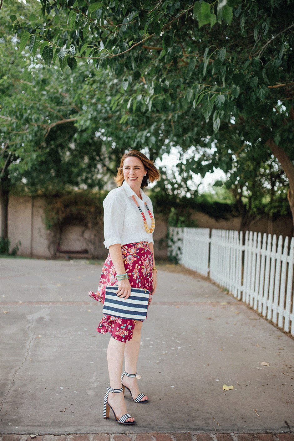 Wrap skirts are everywhere! With ruffles or without; in mini, midi and maxi lengths; as a true wrap or faux - there's no escaping this trend and we're not mad about it. Read on to get the pattern and fabric details and learn how to sew your own floral wrap skirt! Sew a wrap skirt today with this pattern.