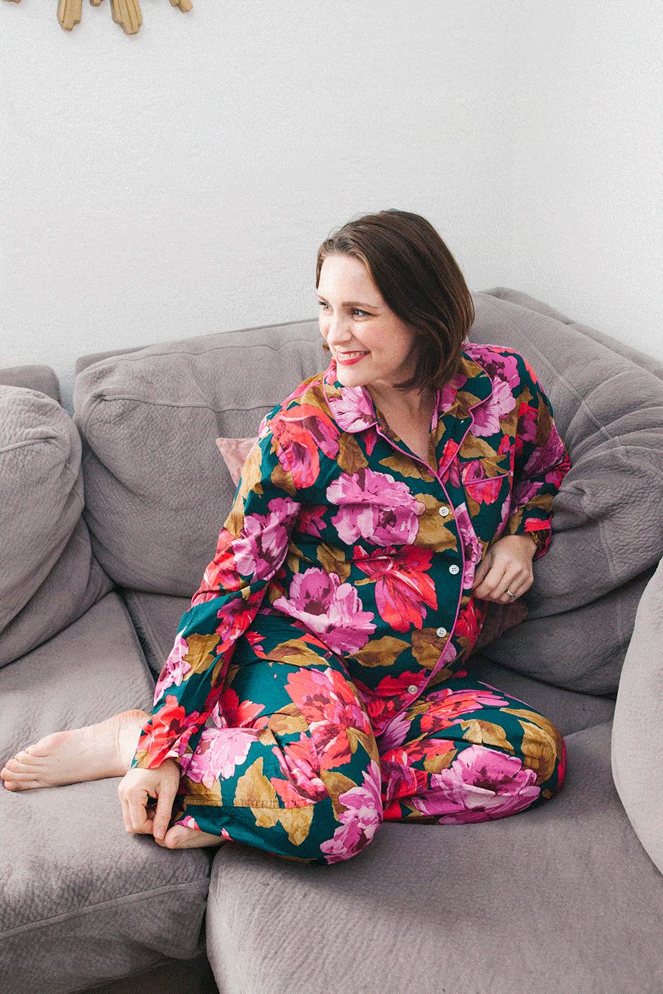 postpartum pajamas floral print