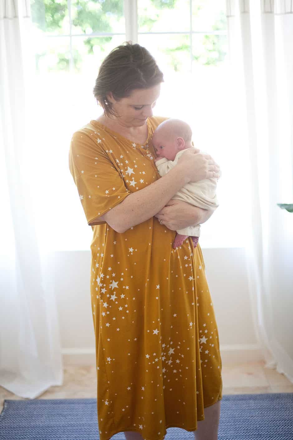 postpartum mom and newborn