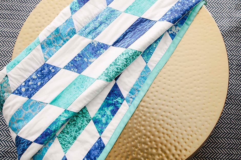 sewing chevron quilt